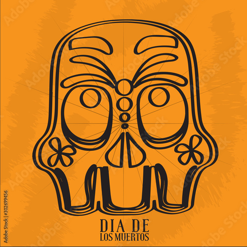 Dia de los muertos poster - Vector illustration