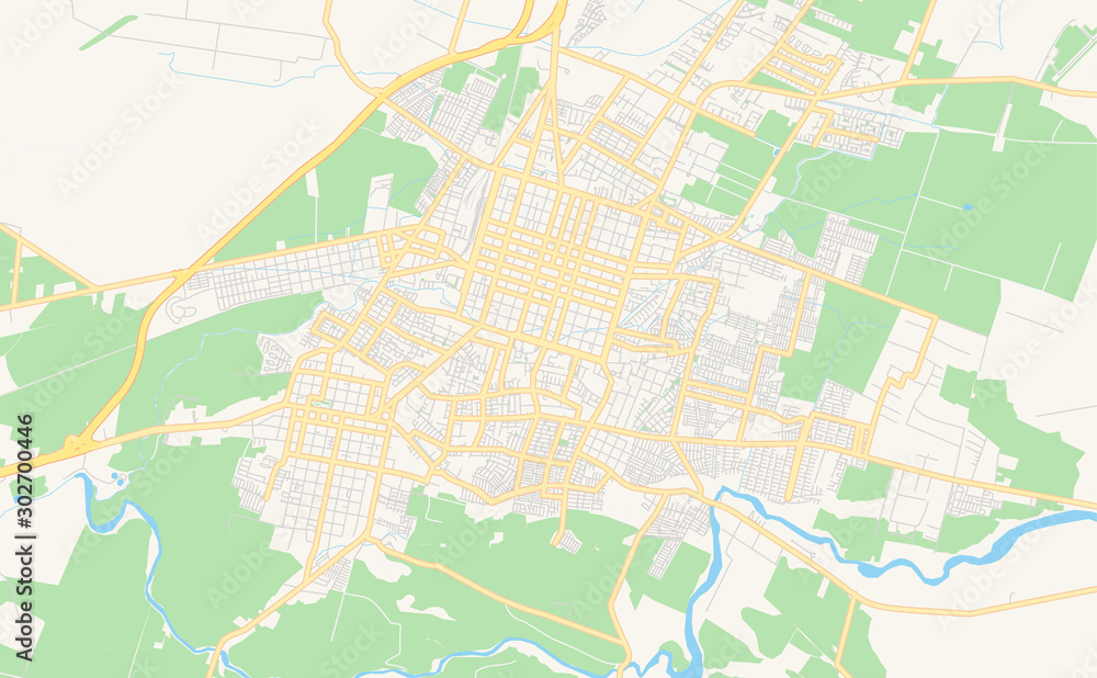 Printable street map of Chillan, Chile