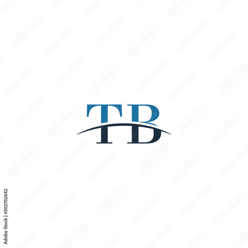 Initial letter TB, overlapping movement swoosh horizon logo company design inspiration in blue and gray color vector Initial letter TB, overlapping movement swoosh horizon logo company design inspiration in blue and gray color vector