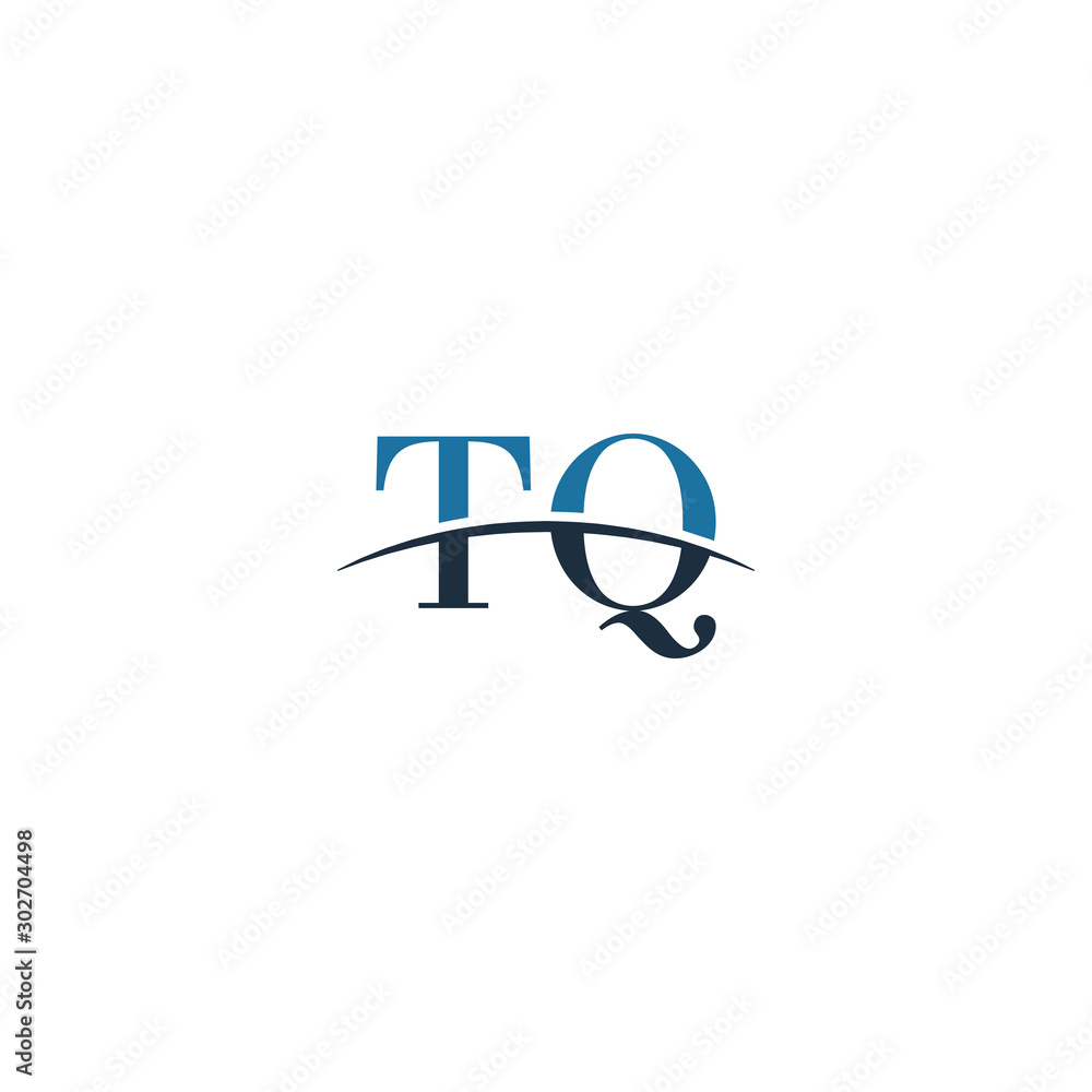 Initial letter TQ, overlapping movement swoosh horizon logo company design inspiration in blue and gray color vector Initial letter TQ, overlapping movement swoosh horizon logo company design inspiration in blue and gray color vector