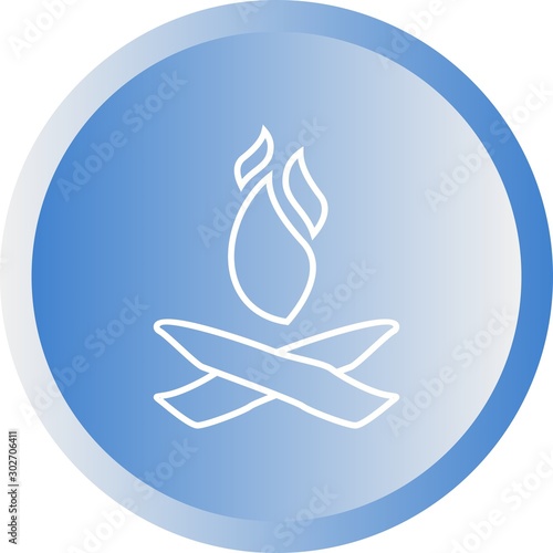 Beautiful Fire Line Vector Icon
