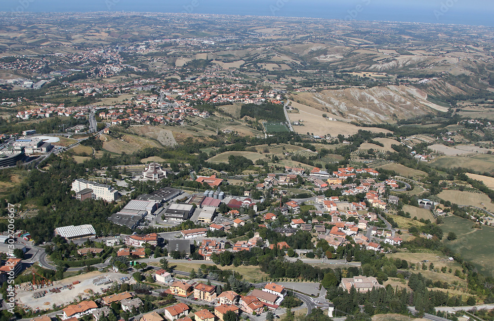 San Marino panoramic prospective view of the landscape