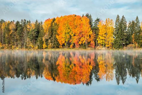 Beautiful autumn landscape of Kymijoki river waters. Finland, Kymenlaakso, Kouvola © Elena Noeva