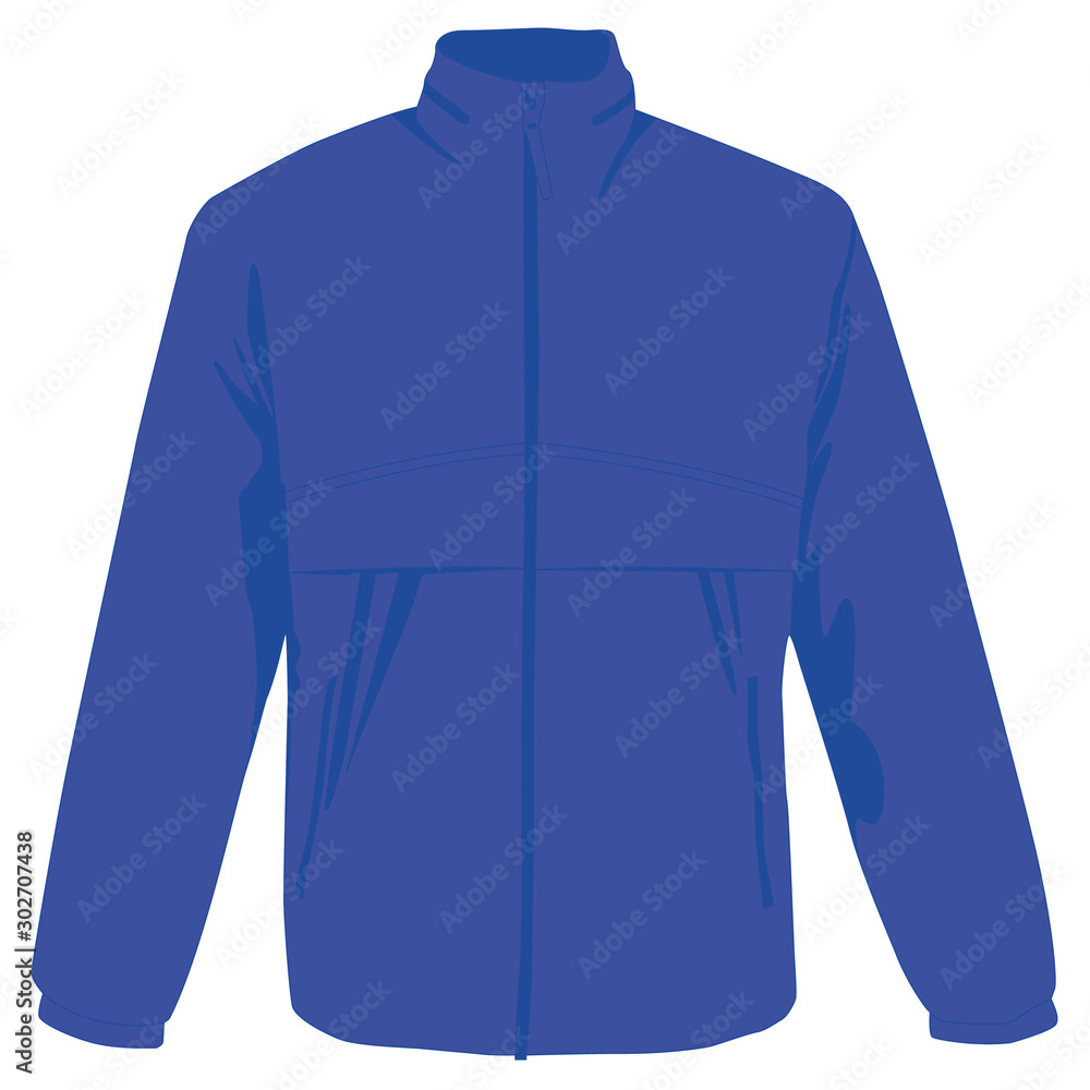 Windcheater blue realistic vector illustration isolated Windcheater blue realistic vector illustration isolated