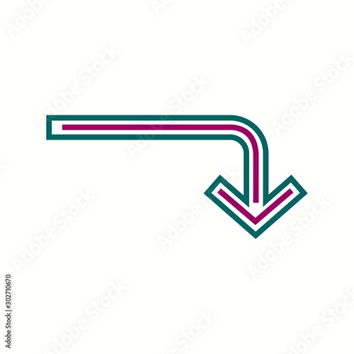 Beautiful Turn Down Line Vector Icon