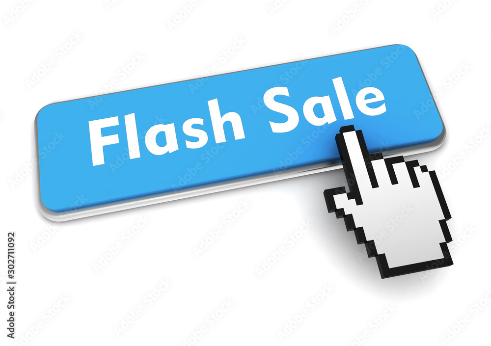 flash sale push button concept 3d illustration flash sale push button concept 3d illustration