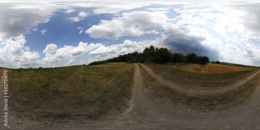 Dark clouds over the fields Spherical HDRI panorama Dark clouds over the fields Spherical HDRI panorama