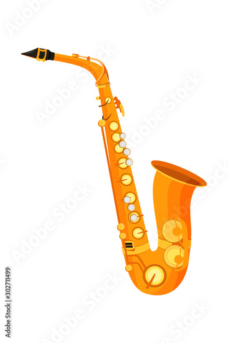 Saxophone flat vector illustration