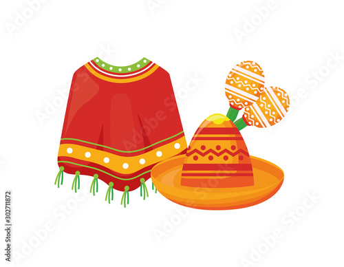 poncho clothing , typical Mexican poncho