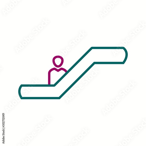 Beautiful escalator Line Vector Icon