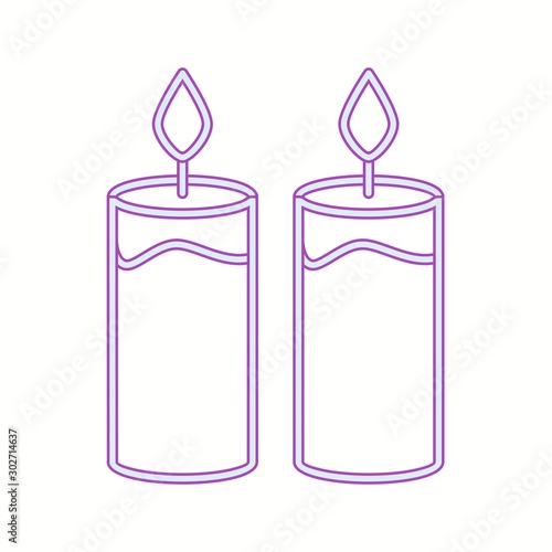 Beautiful Candles Line Vector Icon photo