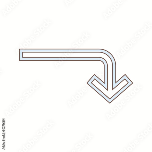 Beautiful Turn Down Line Vector Icon