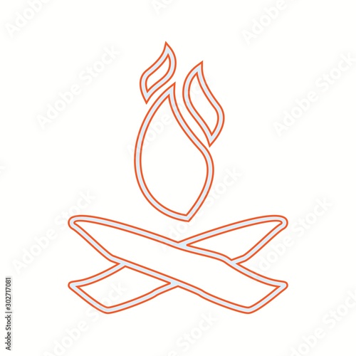Beautiful Fire Line Vector Icon