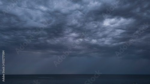 Dramatic sunset over water