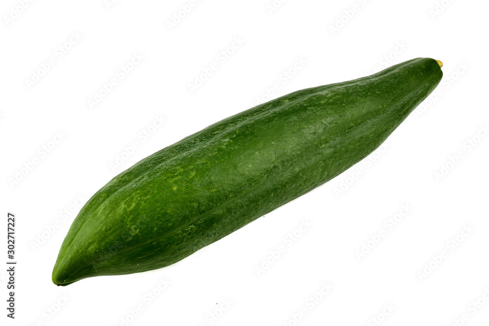 green papaya isolated on white background, ingredient Spicy green papaya salad or somtum Famous food in thailand green papaya isolated on white background, ingredient Spicy green papaya salad or somtum Famous food in thailand
