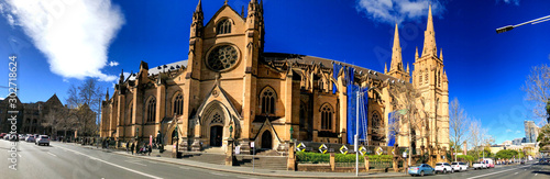 SYDNEY - AUGUST 19, 2018: St Mary's Cathedral on a beautiful sunny day