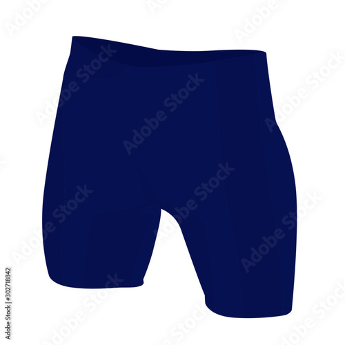 Swimming trunks blue realistic vector illustration isolated