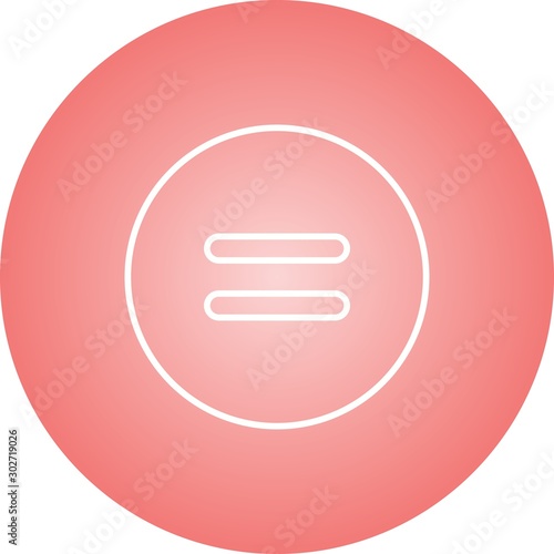 Beautiful Equal to Symbol Line Vector Icon