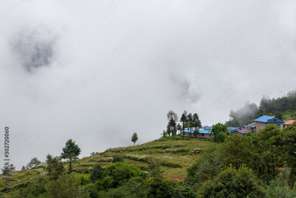 A small village on the everest base camp trek between phaplu and lukla, Nepal