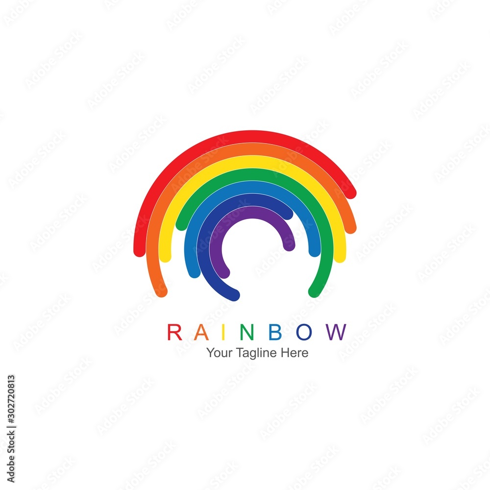 Rainbow logo template vector icon illustration design Rainbow logo template vector icon illustration design
