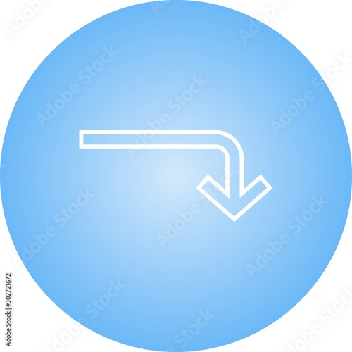 Beautiful Turn Down Line Vector Icon