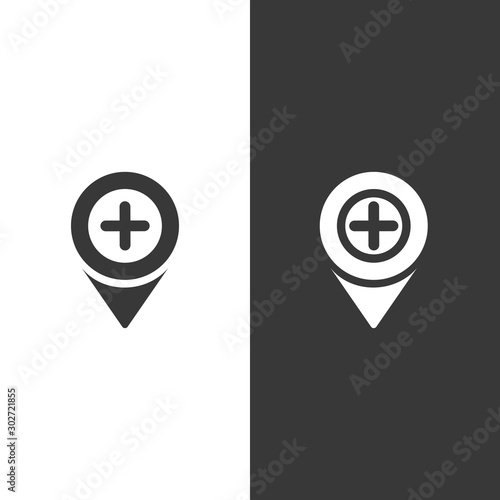 Pharmacy location. Isolated image. Urban service vector illustration