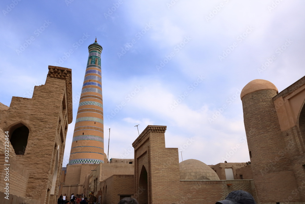 Fototapeta premium Islam Khoja Minaret (symbol of the city). Khiva, Uzbekistan, Central Asia.