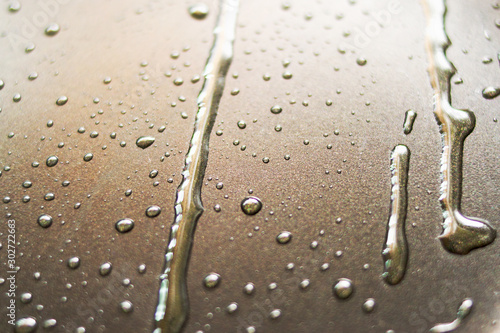 drops of oil on frying pan