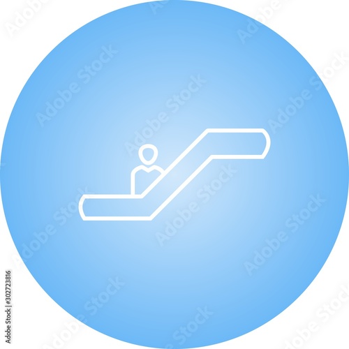 Beautiful escalator Line Vector Icon