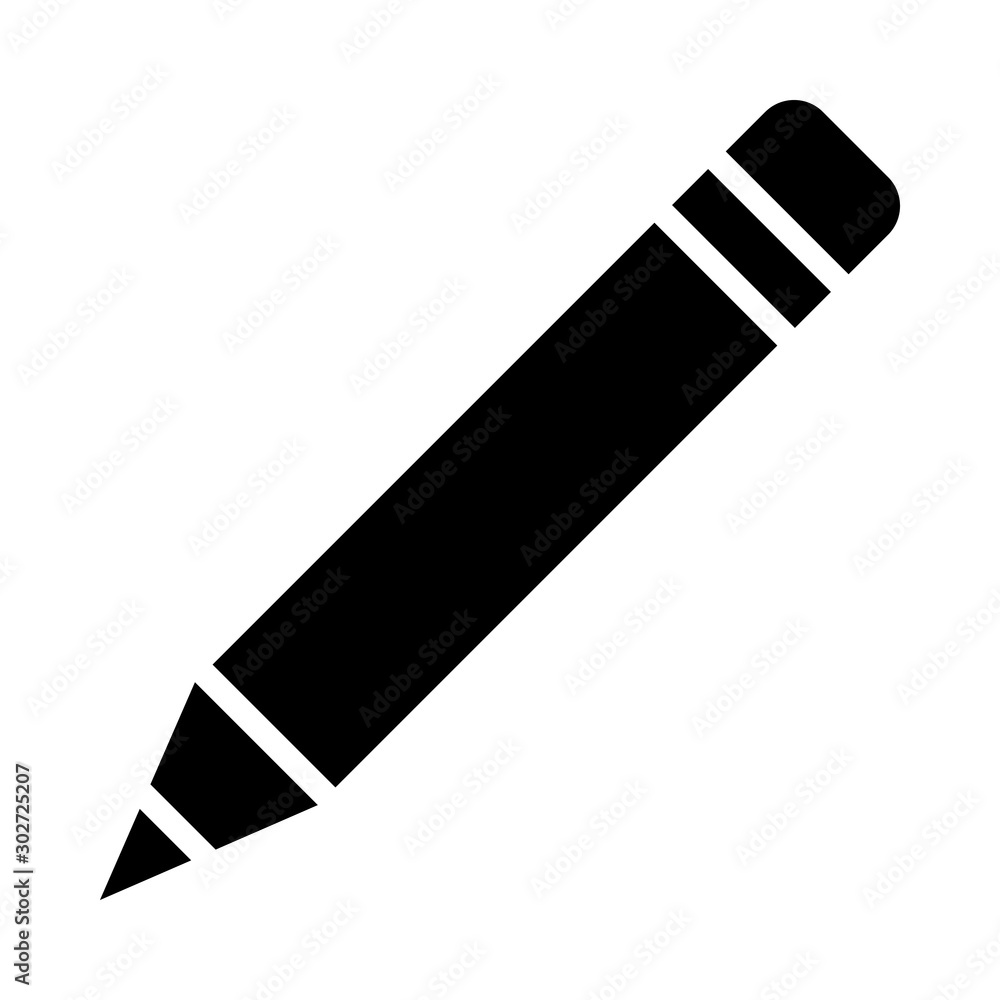 Pencil Vector illustration. Quality design element Glyph Style. Editable stroke. Pencil Vector illustration. Quality design element Glyph Style. Editable stroke.