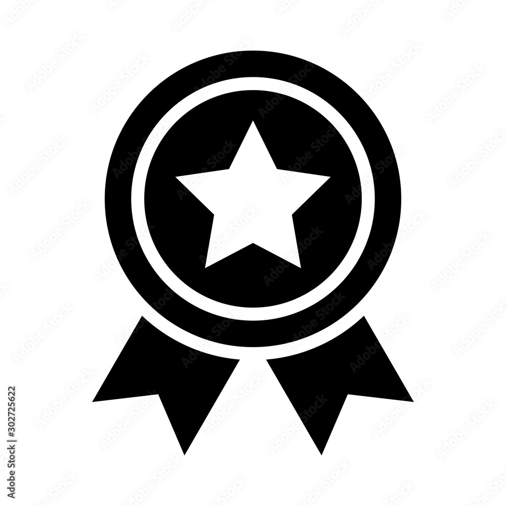 Star Badge Vector illustration. Quality design element Glyph Style. Editable stroke.
