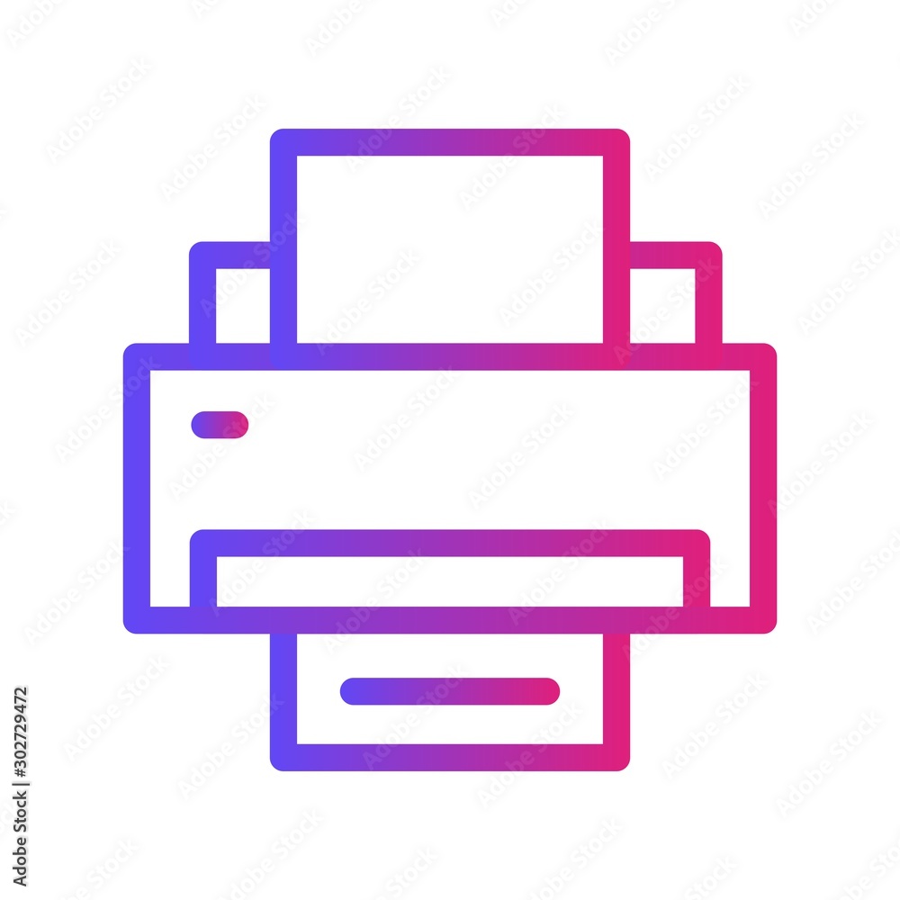 Gradient Printer Icon With White Background Gradient Printer Icon With White Background