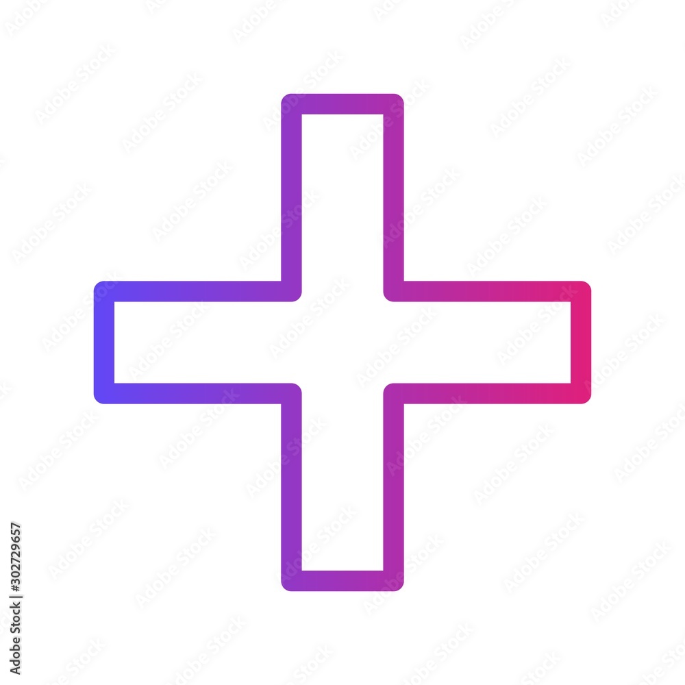 Fototapeta premium Gradient Add Icon With White Background