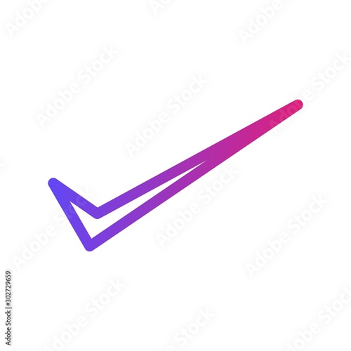  Gradient Tick Icon With White Background