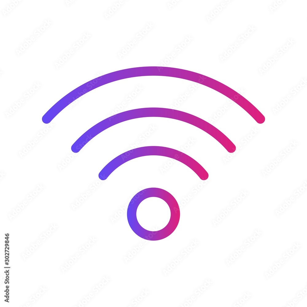 Gradient Wifi Signal Icon With White Background Gradient Wifi Signal Icon With White Background