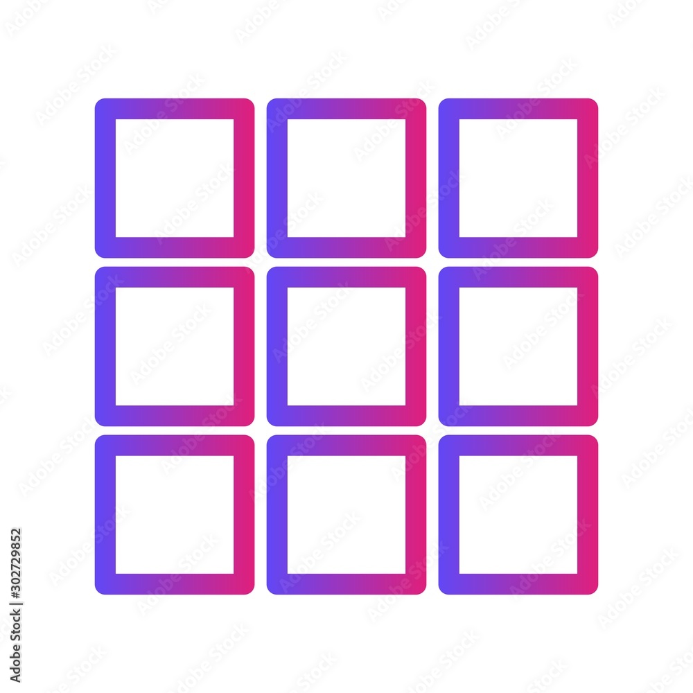 Gradient Grid Icon With White Background