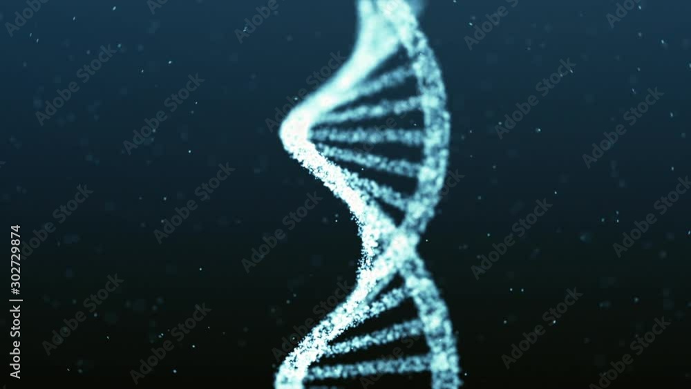Human Dna Particle Human DNA genome double helix spiral particle animation. Concept of ...