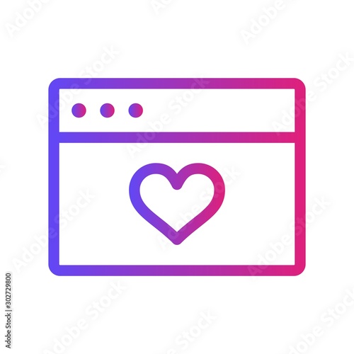 Gradient Heart Browser Icon With White Background