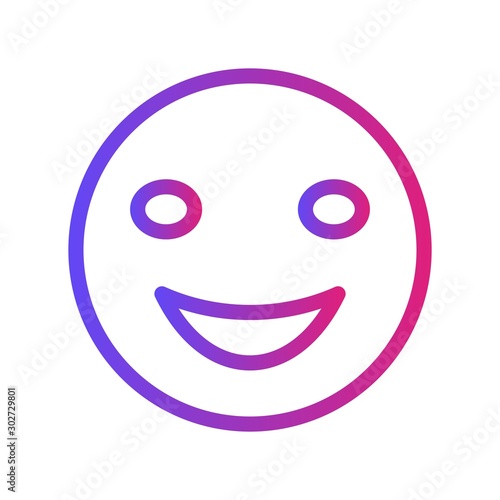 Gradient Smile Icon With White Background