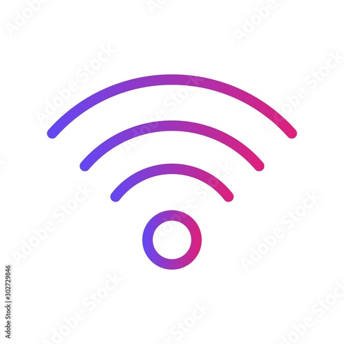 Gradient Wifi Signal Icon With White Background