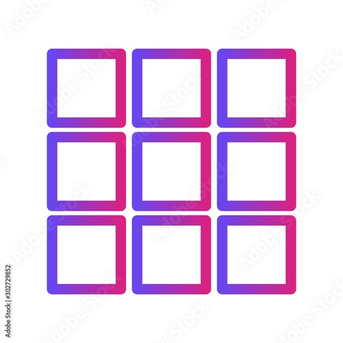 Gradient Grid Icon With White Background