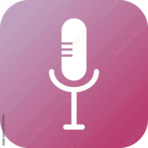 Beautiful Mic Glyph Vector Icon