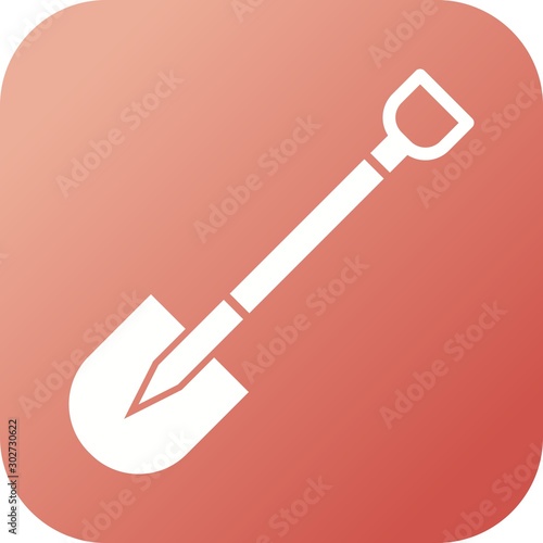Beautiful Shovel Glyph Vector Icon