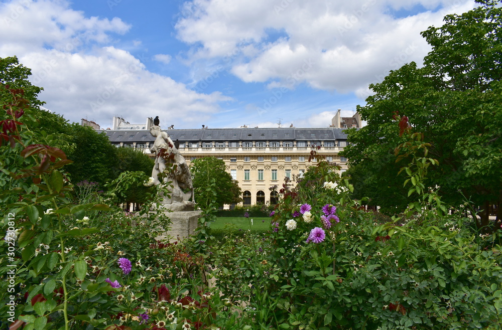 Famous Palais Royal, former Royal Palace close to the Louvre Museum. Paris, France. 
