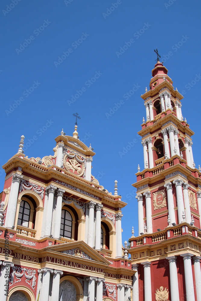 The colorful church of San Francisco in Salta, Argentina