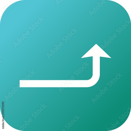 Beautiful Turn Up Glyph Vector Icon