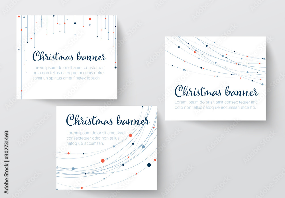 White Christmas Banner Layout Set Stock Template | Adobe Stock