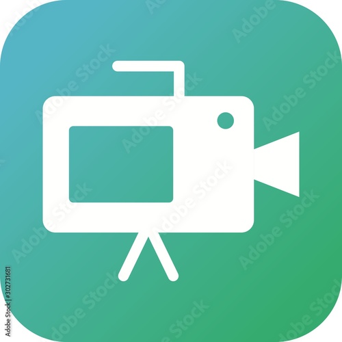 Beautiful Video Camera Glyph Vector Icon