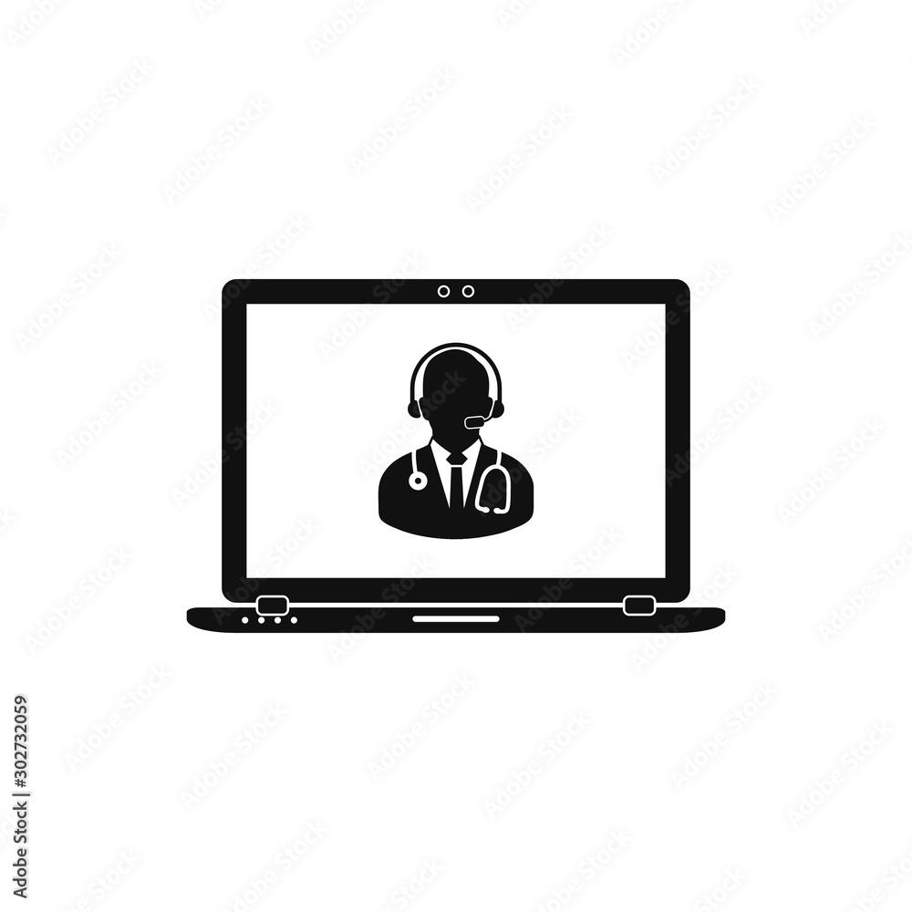 Online Medical Service Icon. Flat style vector EPS. Online Medical Service Icon. Flat style vector EPS.