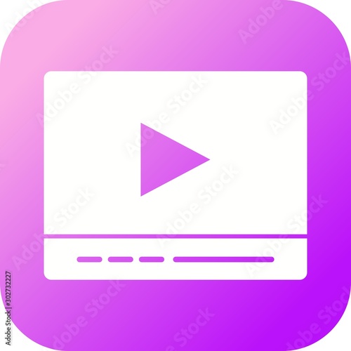 Beautiful Video Player Glyph Vector Icon